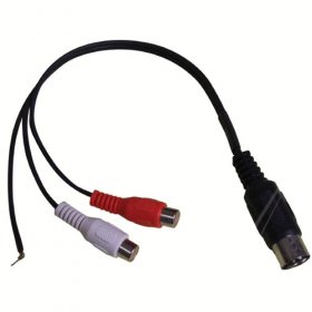 Phono Socket/din-plug Audio - 5 Pin Din Plug To 2x Phono Socket +ground Connection 0,2m  Phono Socket/din-plug Audio - 5 Pin Din Plug To 2x Phono Socket +ground Connection 0,2m