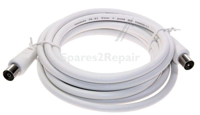 Compatible White Aerial Cable - Coaxial Male-female 2m A Class