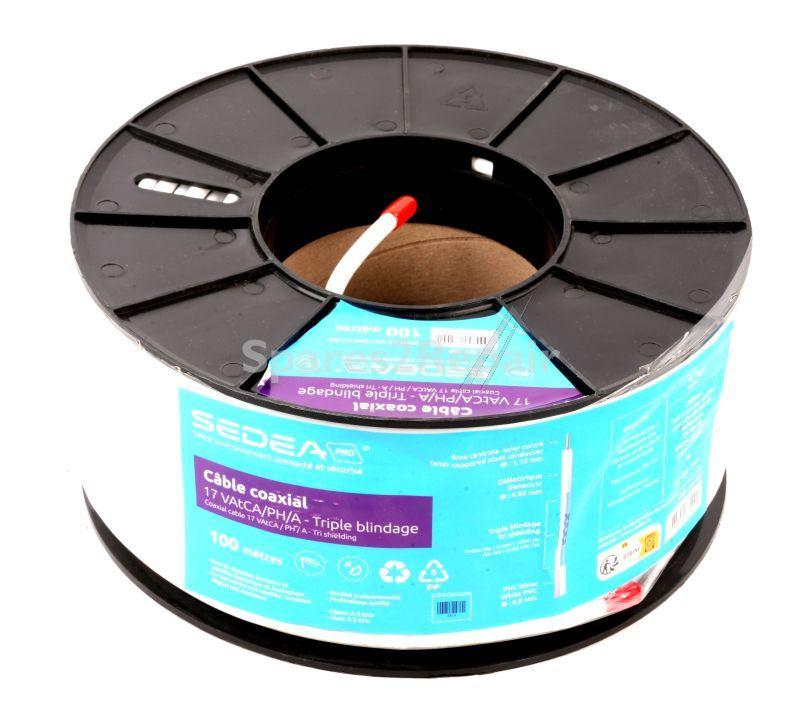 Sedea Coaxial Socket - BoÎte De 50 Connecteurs Coaxial 9,5mm Femelles À Visser Pour CÂbles 17 Et 19 V-patc