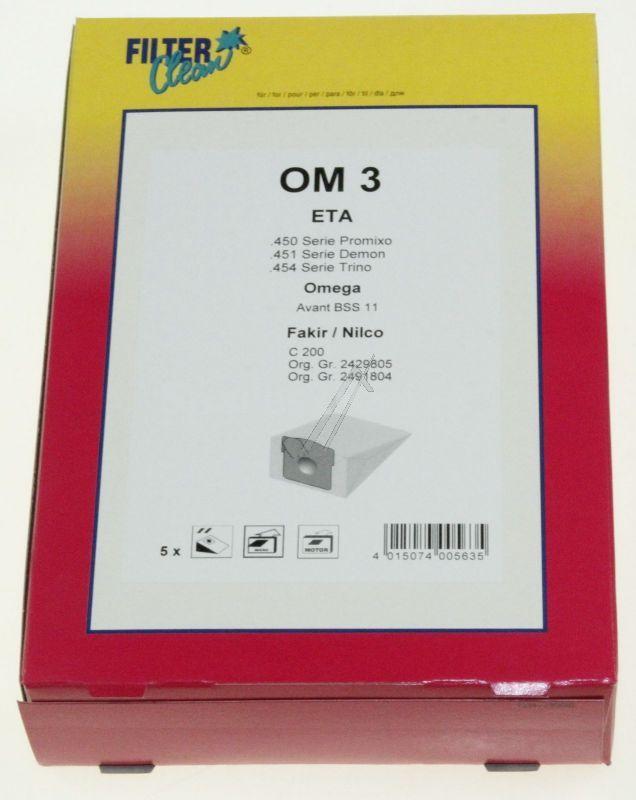 Filterclean Vacuum Cleaner Bags - Om3 Dust Bags X5