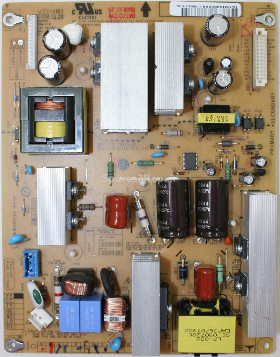 LG 32LH3000 - PSU - EAY58582801 - EAX55176301/12 - REV1.1 - LGP32-09P