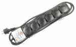 Brennenstuhl Six-way Trailing Socket - Six-way Trailing Socket Outdoor Black 2m