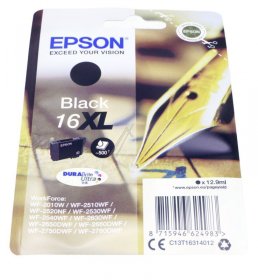 Epson Cartridge - 16xl C13t16314012 Cartridge Black 12 9ml