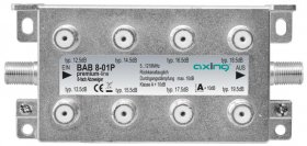 Axing Aerial Distributor 8-way - Abzweiger, 8-fach, 12,5 - 19,5 Db, 5 - 1218 Mhz, F-buchse, Premium-line