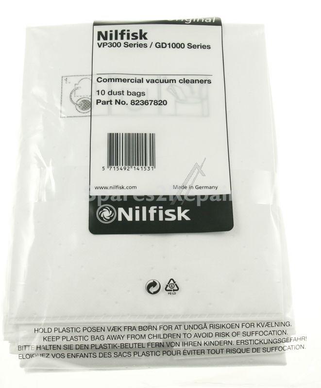 Nilfisk Vacuum Cleaner Bags - 82367820 Synthetic Dust Bag 10l -10 Pcs