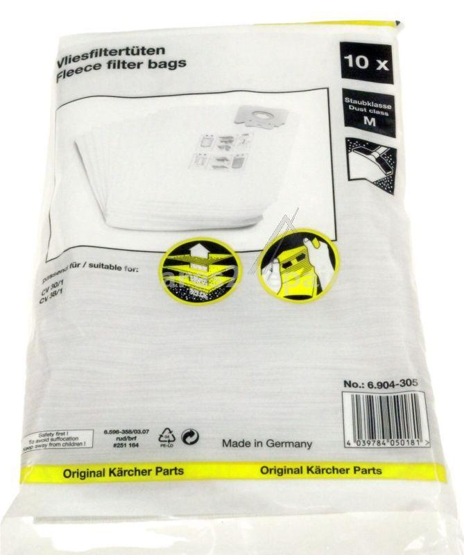 Karcher Vacuum Cleaner Bags - 6 904-305 0 Filter Bag Fleece 10 Pieces