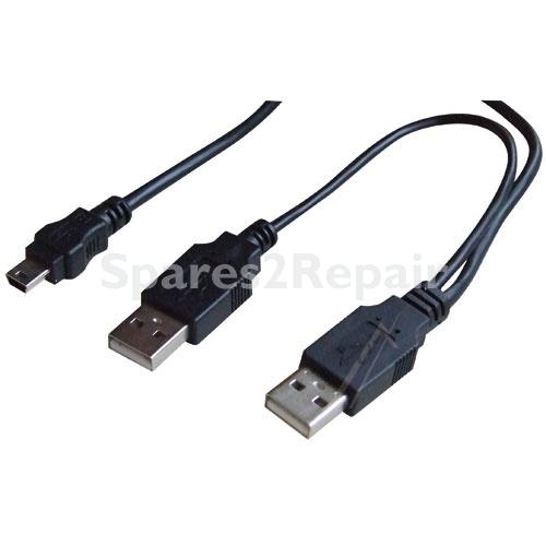 Com 2x Type A Plug/mini Usb Plug - Usb-y Lead 2xusb-a - Mini Usb-(5p) Plug, 1,0m