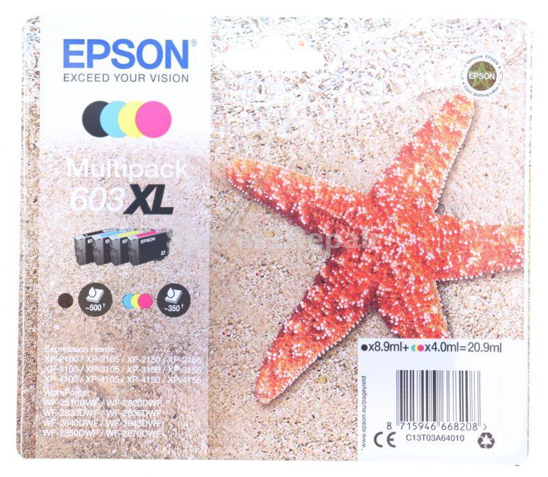 Epson Cartridge - 603xl C13t03a64010 Cartridge Multipack Cmyk 8 9ml+3x4ml