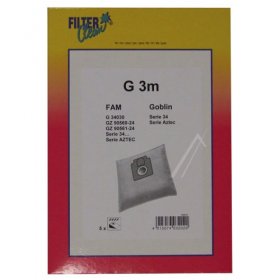Filterclean Vacuum Cleaner Bags - G3m Fl0084-k Dust Bags X 5