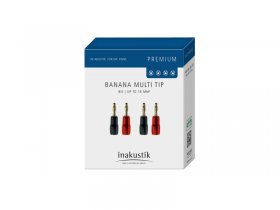 Inakustik Banana Plug - Premium Premium Banenenstecker Multi Tip Bis 4-6mm², 4er Set