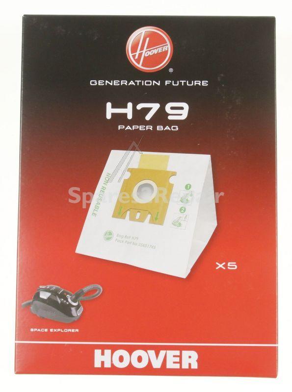 Vacuum Cleaner Bags - H79 35601745 H79 Paper Bag Spaceexp [Candy Hoover]