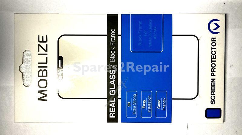 Mobilize Display Protective Plastic Film - Mobilize Glass Screen Protector - Black Frame - Samsung Galaxy A73 5g