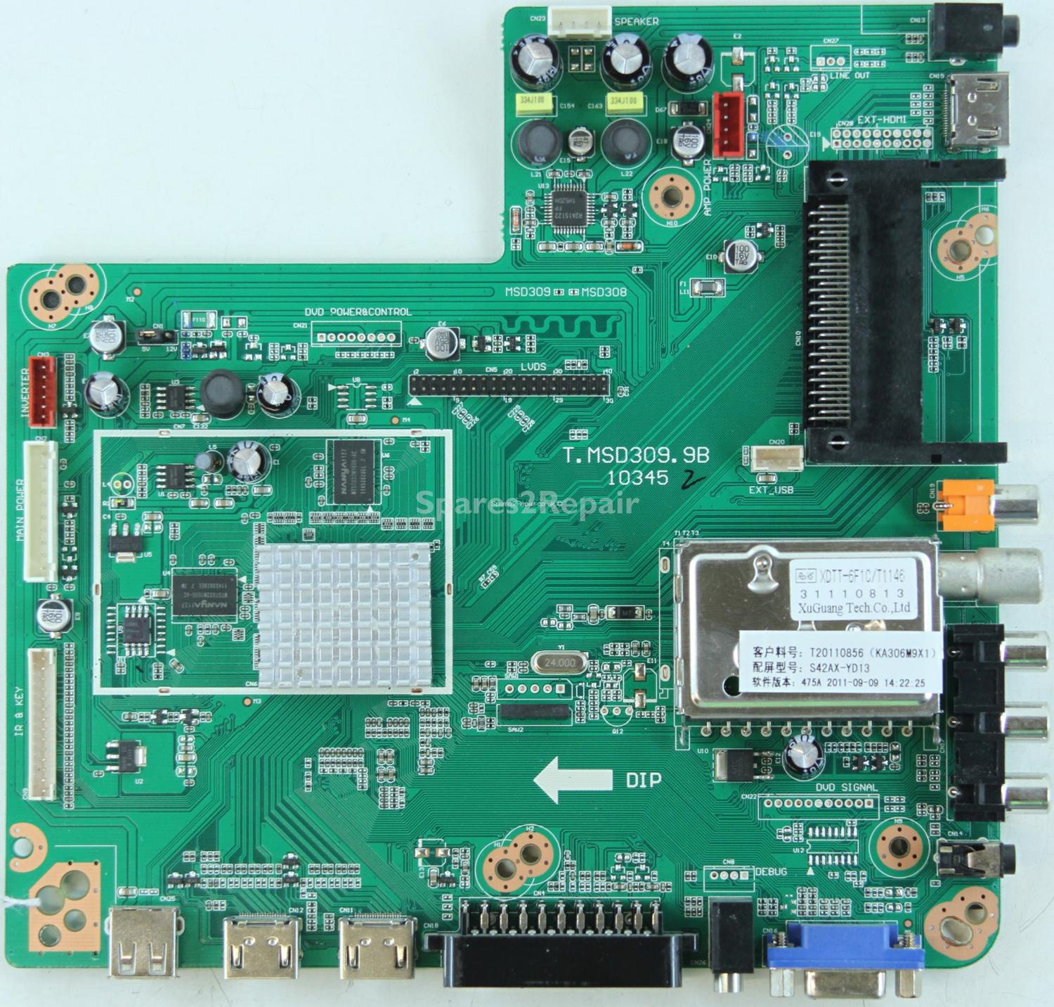 Bush BPDP42HD3 - Main AV - T.MSD309.9B - 10345 - S42AX-YD13