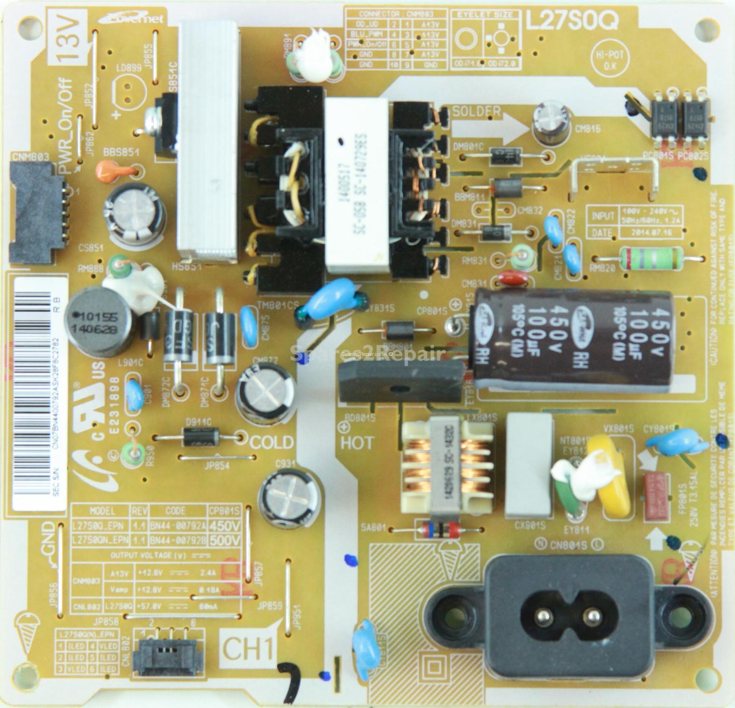 Samsung T27D390S - Power Supply - BN44-00792A - REV.1.1 - L27S0Q_EPN