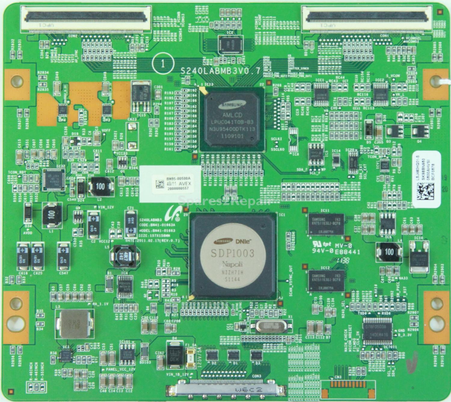 Samsung UE46D8000YU - T-Con - BN95-00500A - BN41-01663A - REV:0.7 - S240LABMB3V0.7 - LSJ460HQ01-S