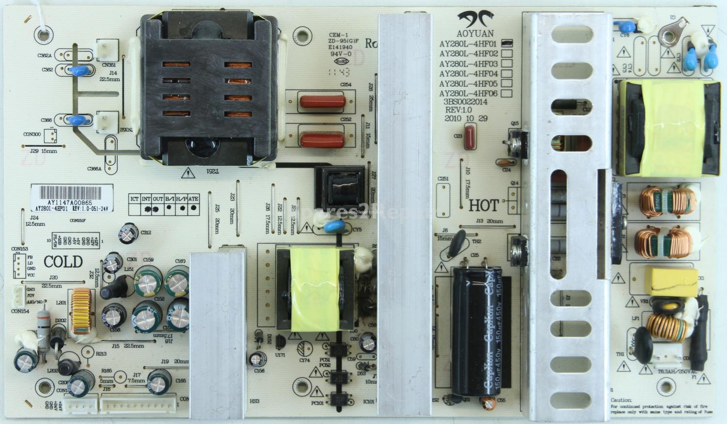 Unknown 47 Inch - PSU - AY280L-4HF01 - REV:1.0 - 3BS0022014
